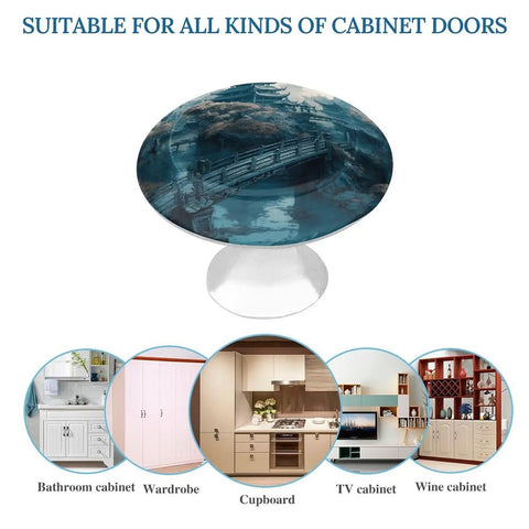 Round Cabinet Knobs With Screws For Dresser Kitchen And Bathroom Stainless Steel Durable Hardware Anti Rust And Anti Corrosion For Drawers And Cabinets Asian Style Finish Easy Install Long Lasting, round blue knob