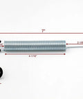 Heavy Duty Seven Inch Replacement Recliner Sofa Chair Mechanism Tension Steel Spring Two Pack Long Neck Hook Style with dimensions.