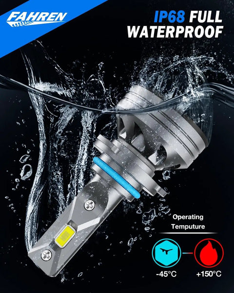Beast Mode Bright Ultra Bright 9005 9006 LED Driving Light Bulbs IP68 waterproof design in water with operating temperature range