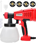 Cordless HVLP Paint Sprayer With 1300ML Cup 3 Spray Patterns And 4 Nozzles Easy Clean Joints Ideal For Walls Furniture Fences Doors Chairs