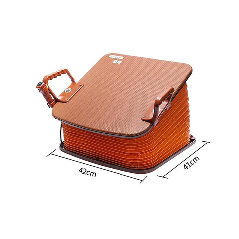 Total Game Changer For Mobility Seating Easy Peasy One Touch Lift Armchair With Adjustable Height LED screen armchair in orange, 42cm by 41cm.