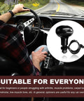 Steering Wheel Spinner Knob Ball Power Handle for Cars and Trucks Easy Grip Non Slip Heavy Duty Abs Accessory in use inside a car