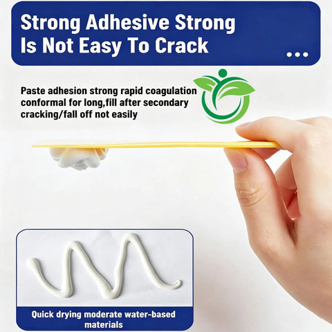 Quick Fix Drywall Repair Kit Includes Scraper Plus Fast Drying Wall Patch Paste For Hole And Crack Filler Delivering A Slick Finish For Every Homeowner Trying To Patch Up Walls Today, showing strong adhesive paste on scraper.
