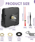 Quartz Clock Movement Replacement Kit Battery Operated Mechanism With Short Shaft And 50mm Spade Hands For DIY Wall Clocks product dimensions