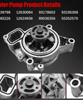 Close-up of a water pump component from 2.4L Ecotec Timing Chain Kit With Water Pump For Equinox Malibu Terrain Buick Regal Lacrosse Verano 2011-2017 2.2L 2.4L Engine With VCT Solenoid Actuator Gear 9-4201S.