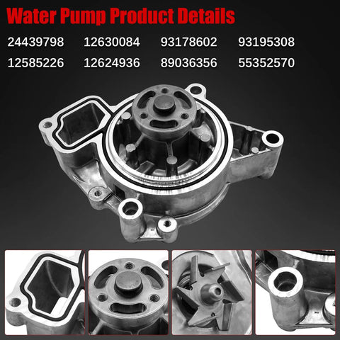 Close-up of a water pump component from 2.4L Ecotec Timing Chain Kit With Water Pump For Equinox Malibu Terrain Buick Regal Lacrosse Verano 2011-2017 2.2L 2.4L Engine With VCT Solenoid Actuator Gear 9-4201S.