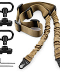 1.25 Inch Sling Mount Attachments Set For Two Point Sling, Adjustable, Durable Nylon Build, Secure Locking System, Yellow Strap