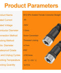 Product parameters of 10 Pack M12 4 Pin Aviation Connector Female A Code IP67 Waterproof Field Assembly Plug