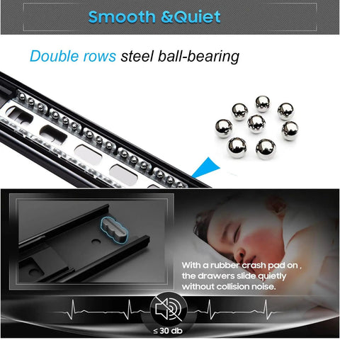 Heavy Duty Ball Bearing Drawer Slides Smooth As Butter Silent Push Pull Cabinet Runners Side Mount Telescopic Rail 16 Inch Steel Hardware Pair Built Tough