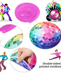 53 Piece 70s Disco Party Decorations Kit With Hanging Swirls And Disco Ball Cutouts, colorful design close-up view