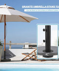 All Weather Granite Outdoor Umbrella Stand Tube Universal Base For Granite Cement Marble Slab Boards Replacement Table Umbrella Tube Bracket Adjustable For 1 To 2 Inch Poles next to poolside with umbrella and stand detail inset