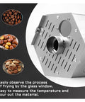 8 Liter Compact Coffee Roaster With Dual Gas And Electric Heating Ceramic Oven For Even Heat Distribution built different for observing coffee roasting process.