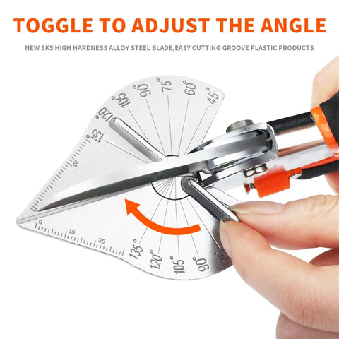 Adjustable Miter Shears For Trim And Molding, Smooth 45 To 135 Degree Cuts For Soft Wood PVC Plastic Rubber Leather close-up view