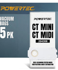 Heavy Duty Replacement Vacuum Bags For Festool Ct Mini Midi And Ct15 Dust Extractors Feature Dead Nuts Self Cleaning Filtration And Killer Dust Control With Smooth Five Pack Installation, pack of 5 filter bags for dust extractor.