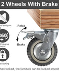 6-inch heavy-duty swivel caster wheel with brake; steel frame and rubber tread for carts/workbenches