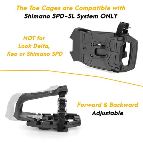 Toe Clip Cages With Removal Tool Set For Shimano SPD SL Pedals On Spin And Road Bikes Ride In Sneakers With Ease, engineered plastic
