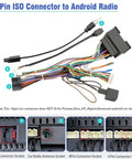 44Pin Android Car Stereo Wiring Harness Kit For Chevrolet Malibu Trax Cruze Aveo Orlando 2012 2016 16Pin ISO Connector With Factory USB Adapter Antenna Cable No Canbus AMP Function, showing connectors and cables