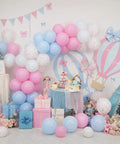 Pastel Pink and Blue Gender Reveal Balloons Set 60 Pack 12 Inch Includes 20 Pink 20 Blue 10 Pink Bow Print 10 Blue Bow Print Balloons Plus Ribbon for Easy Decorating Perfect for Baby Shower or Boy or Girl Reveal