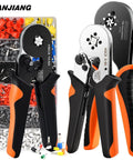 Heavy Duty Ferrule Crimping Pliers For 0.08-16Mm2 Wire Sleeves And Tubular Terminal Set Connector With Precision Die Hsc8 6-4a model shown with wire connectors.