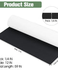 Heavy Duty Neoprene Foam Sheet With Reliable Grip Backing 1/4 Inch Thick 12 By 59 Inches shown with dimensions.