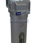 Industrial Grade In Line Desiccant Air Dryer with Metal Bowl and Visible Sight Glass, one half inch NPT, front view