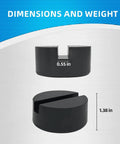 Universal Rubber Floor Jack Pad Set 2 Pack With Pinch Weld Jack Pad Adapter dimensions showing cutout and height.