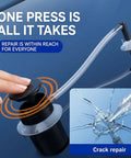 Vacuum Assisted Glass Repair Kit For Chips And Cracks On Windshields, Clear, demonstrating vacuum tool and resin on windshield