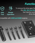 Drive Gear Puller Plate Tool for Fuel Injection Pumps Removing Drive Gear from Db2 Db4 De10 Engines with bolts and steel plate