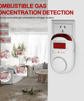 Plug In Natural Gas And Propane Gas Detector For Home RV And Kitchen showing LED display and alert levels in living room