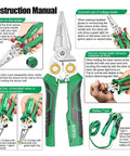 Instruction manual for 8 In 1 USB-C Rechargeable Electrician Pliers With Non Contact Voltage Tester, Wire Stripper And Cutter, Crimper