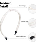 Super Snuggly 5 Piece Thin Leather Headband Set For Women With Cool Knotted Details And Major Comfort close-up of a knot design and double-layer feature.