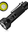 Rechargeable LED Flashlight With 2100 Lumen Output And 690 Meter Throw For Serious Long Range Illumination, TIR Lens shown