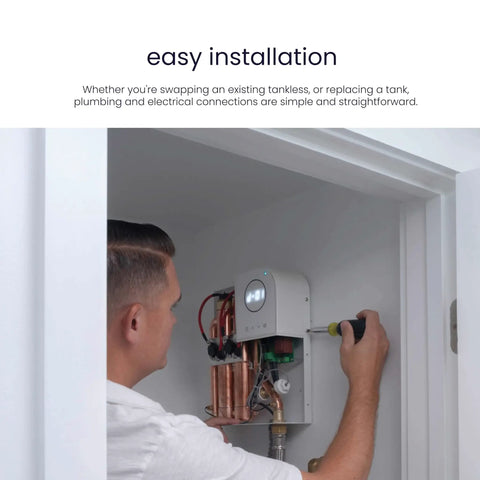 Installation of Tankless Hot Water Heater Saving Major Bucks With A Steady 4.5 Gpm Output At 27 Kilowatts On 240 Volts.