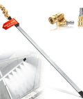 24-inch stainless steel radiator cleaning wand with brass dual-use adapters for water and steam, fits pressure washer guns.
