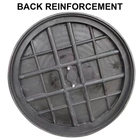 Manhole Cover And Frame Made From PE Plastic With Handle, Heavy Duty Round Septic Tank Lid back reinforcement view