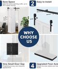 Heavy Duty Bi Fold Barn Door Hardware Kit For Double Doors 3 Foot Track System with steel components and space-saving design