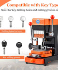 Badass Vertical Cutter And Duplicator Machine With Adjustable Speed Drill Bits For Precision Metal Grooving and No Sweat Door Car Duplication Runs On 110 Or 220 V Plug In Easy Setup in orange and black key cutting machine.