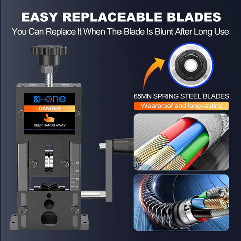 Heavy Duty Manual Wire Stripping Tool For Scrap Copper Wires 0.06 To 1.18 Inch Range With Three Feed Hole Plates Drill Compatible Cable Stripper