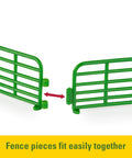 John Deere Farm Toy Set 1 64 Scale Tractors And Trucks Playset With Fencing And Horse Figure 26 Piece Durable Die Cast Farm Collection For Kids Three Years And Up, showing green fencing detail.