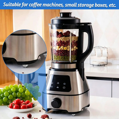 Blender with 8 Pcs Tiny Self Adhesive Caster Wheels Set With 360 Degree Swivel For Tight Spaces No Drill Needed Heavy Duty ABS And Stainless Steel Construction Easy Glide For Trash Cans Bins Storage Boxes Furniture And Kitchen Appliances.
