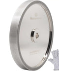 180 Grit CBN Grinding Wheel For 8 Inch Bench Grinders With Five Eighths Inch Arbor Aluminum Core Nickel Plated Durable Sharpener