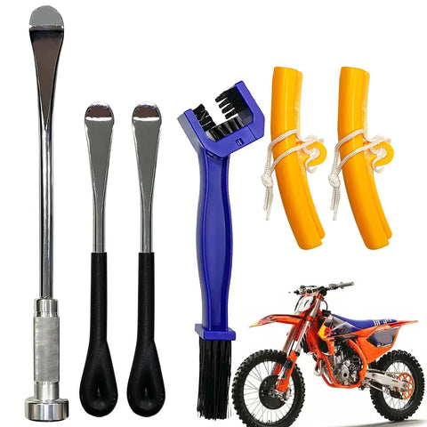 Beefy 16 Inch Tire Change Kit With Two 11 Inch Spoons Rim Protectors And Chain Brush For Off Road Dirt Bikes Motorcycles