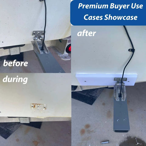 Marine Grade HDPE Transducer Mounting Plate For Fish Finder Mounts, Heavy Duty Transom Saver To Protect Boat Hull, Secure Electronics Installation, 1 Pack installed on boat transom