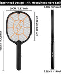 Two Pack Beast Mode High Voltage Bug Zapper Racket For Mosquitoes And Flies With Large 45x20 Cm Head Safe Protective Mesh