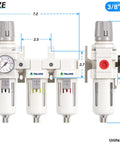 Three Stage Pneumatic Air Drying System with Three Eighths Inch NPT Port and One Eighth Inch Gauge Port, front view