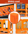 Orange Tool Box Organizer Tray Set With Dividers For Drawer Storage And Rolling Chests Includes Trays In Three Sizes