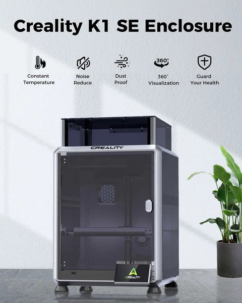 Creality K1 SE Enclosure Pro Grade 360 Degree View with constant temperature, dustproof, noise reduction for 3D printing.
