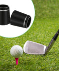 12 Pack Black Golf Ferrules For Irons 0.355 Inch Ferrule Tips With Silver Ring Sleeve Adapter Durable Plastic Shaft Ferrule Set