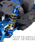 Beefed Up Big Bore Aluminum RC Shocks Upgrade Kit For One Sixteenth Mini Maxx 4WD And Mini XRT VXL Three S Trucks Navy Blue