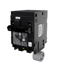 Q215GF Ground Fault Circuit Interrupter 15 Amp 2 Pole GFCI Breaker Replaces QF215A For Wet Damp Locations Like Pools Spas Kitchens And Bathrooms With LED Trip Indicator And Compact Size, black 15A breaker with test button